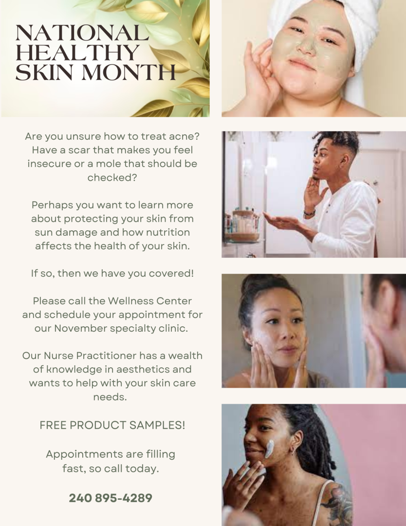 National Healthy Skin Month Specialty Appointments for Students St